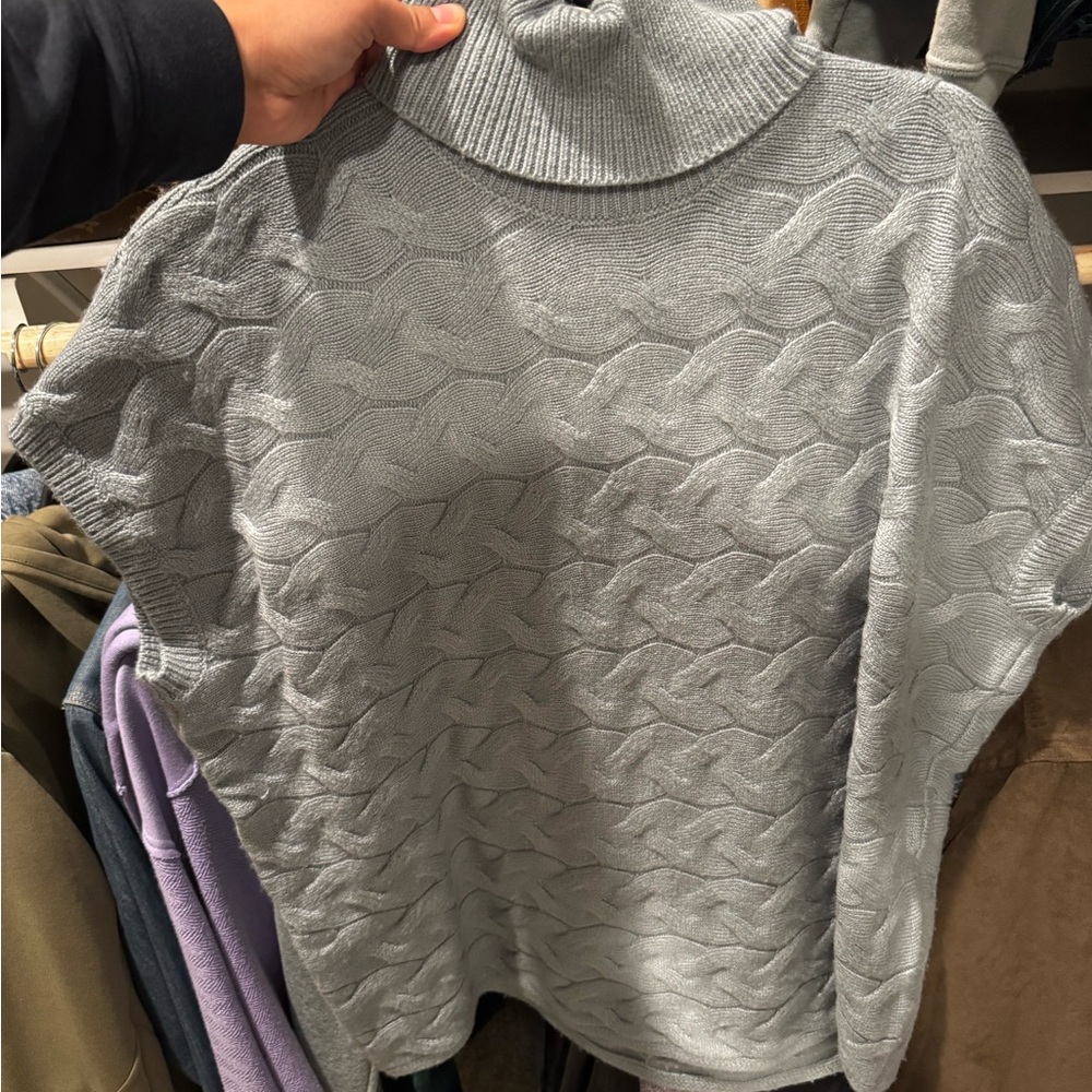 Splendid Light Gray Textured Turtleneck Sweater